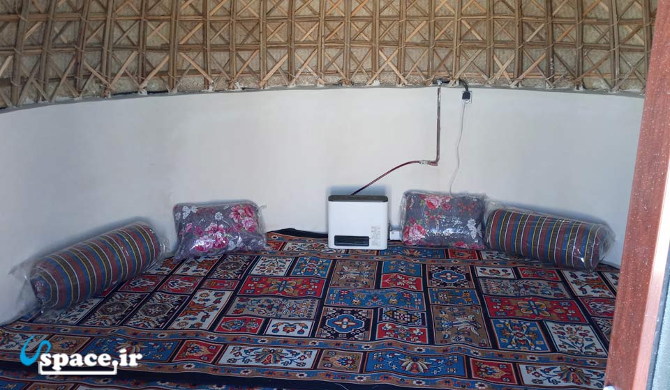 نمای داخلی کپر های اقامتگاه روژان - مشهد -روستای قوشق آباد